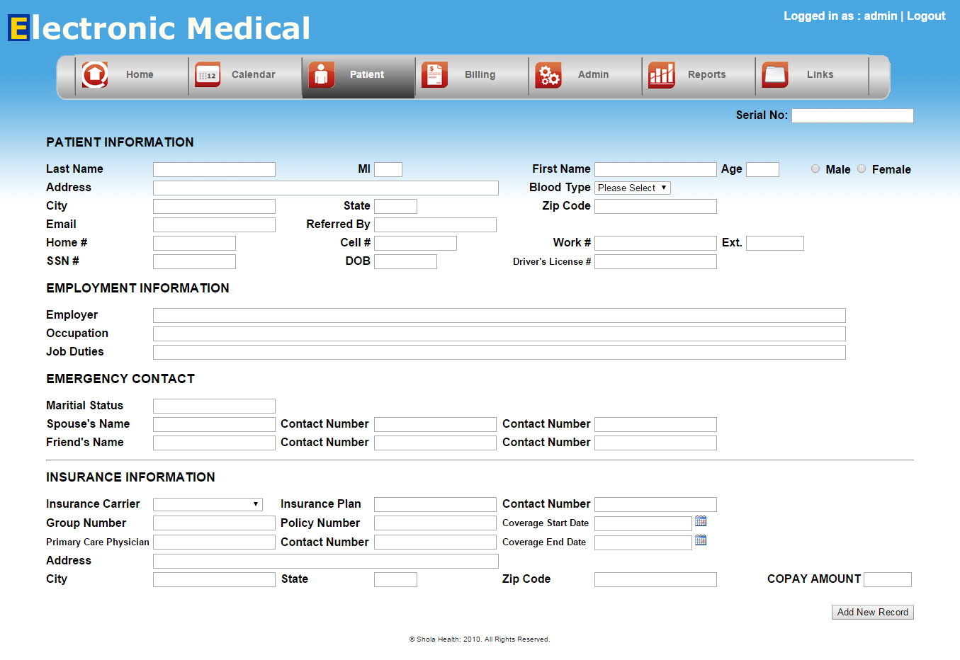 online electronic medical records system project thumbnail