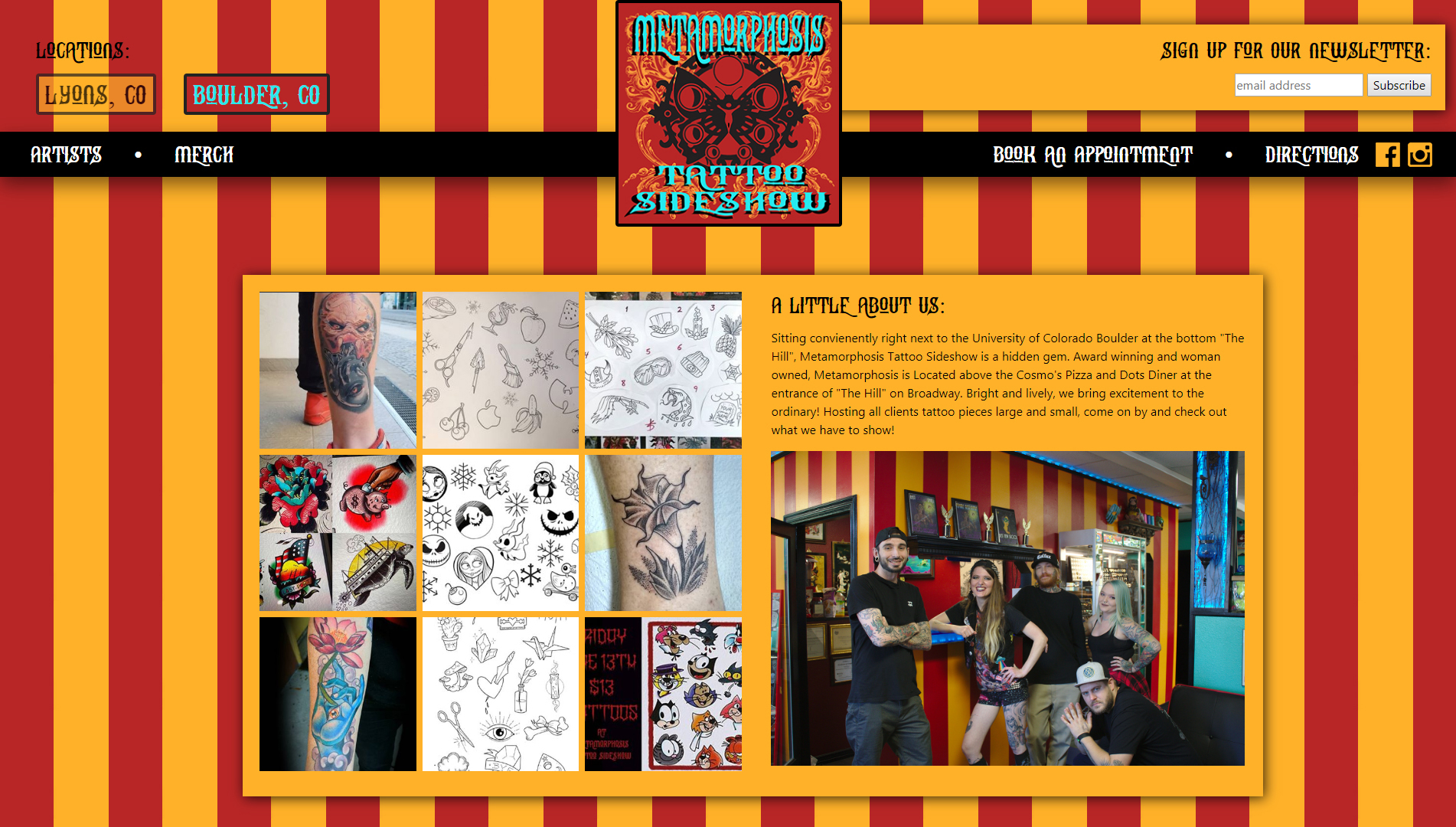 Metamorphosis Tattoo Studio website project thumbnail